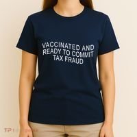 Vaccinated And Ready to Commit Tax Fraud Funny T-Shirt thumb 4