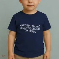 Vaccinated And Ready to Commit Tax Fraud Funny Toddler T-Shirt thumb 2