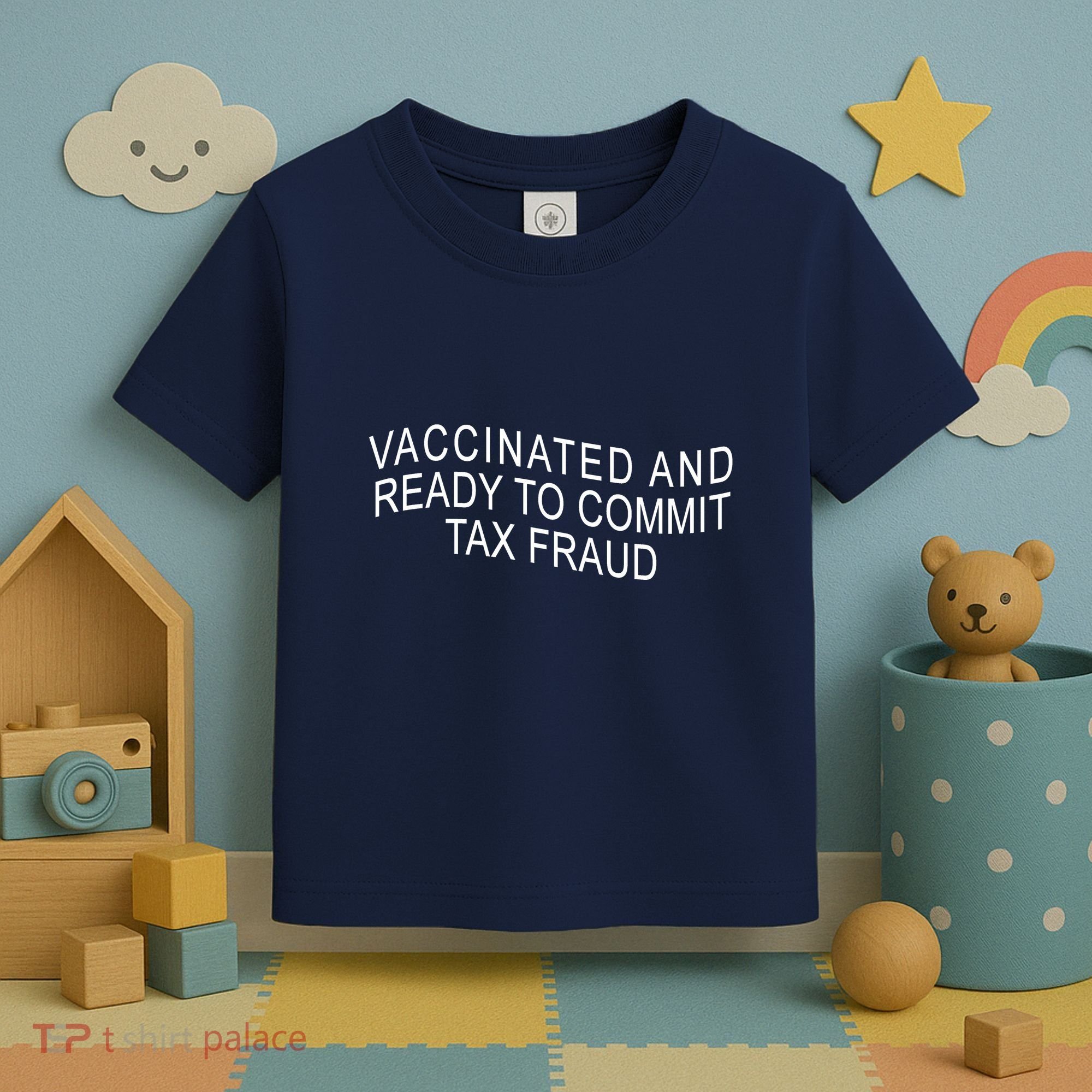 Vaccinated And Ready to Commit Tax Fraud Funny Toddler T-Shirt