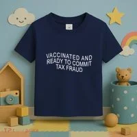 Vaccinated And Ready to Commit Tax Fraud Funny Toddler T-Shirt thumb 3