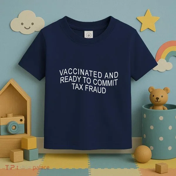 Vaccinated And Ready to Commit Tax Fraud Funny Toddler T-Shirt