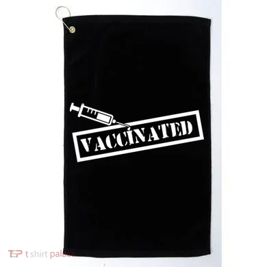 Vaccinated Label Golf Towel