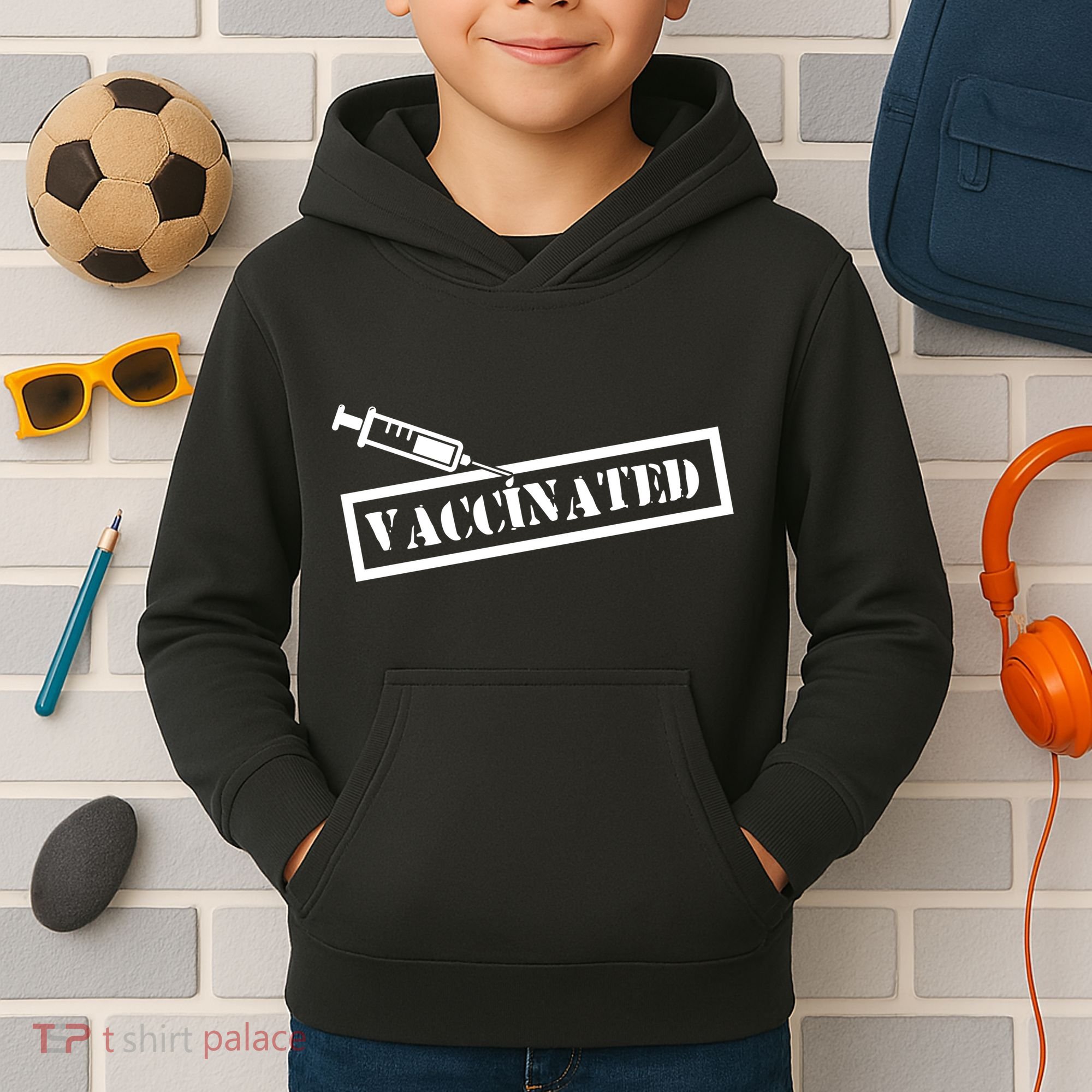 Vaccinated Label Kids Hoodie