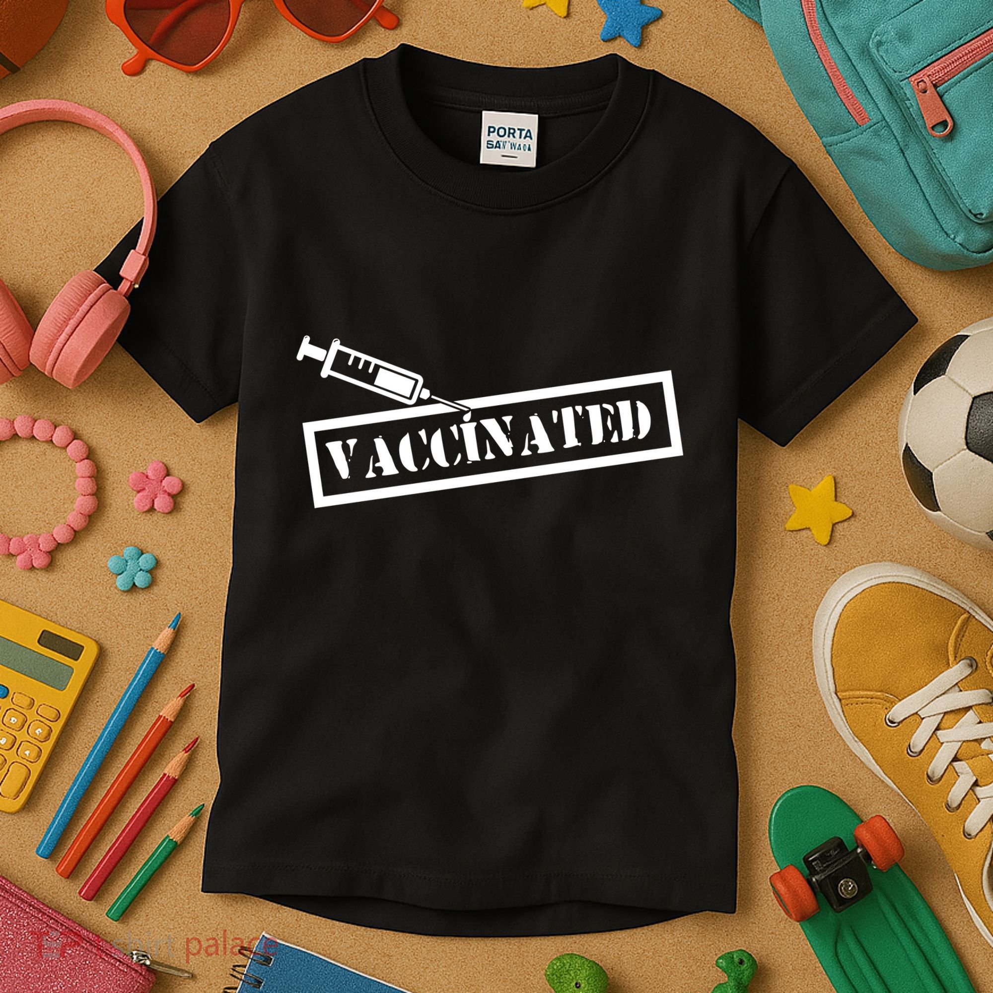 Vaccinated Label Kids T-Shirt