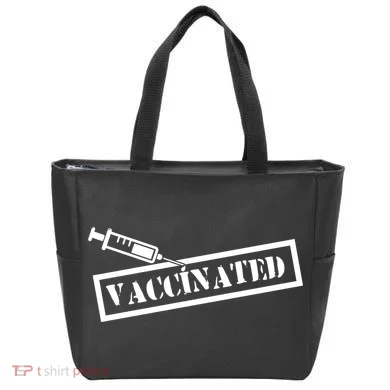 Vaccinated Label Tote Bag