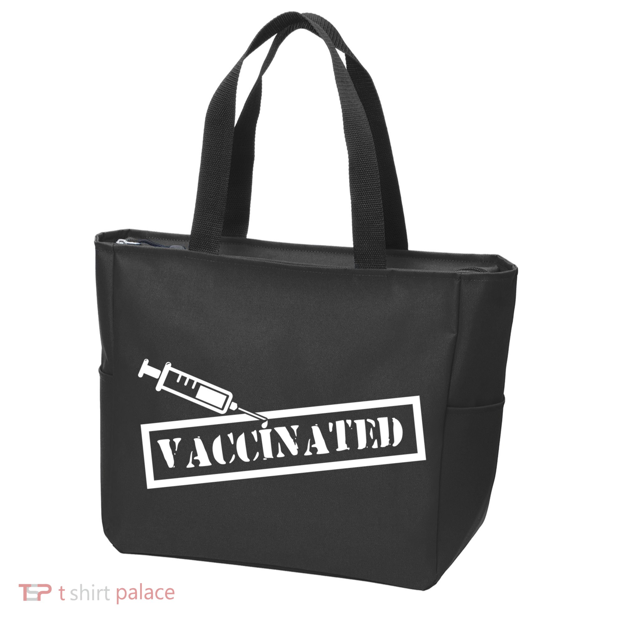 Vaccinated Label Tote Bag