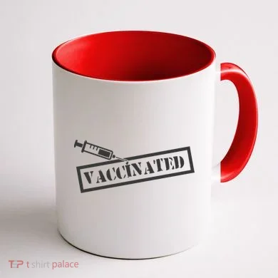 Vaccinated Label Coffee Mug back