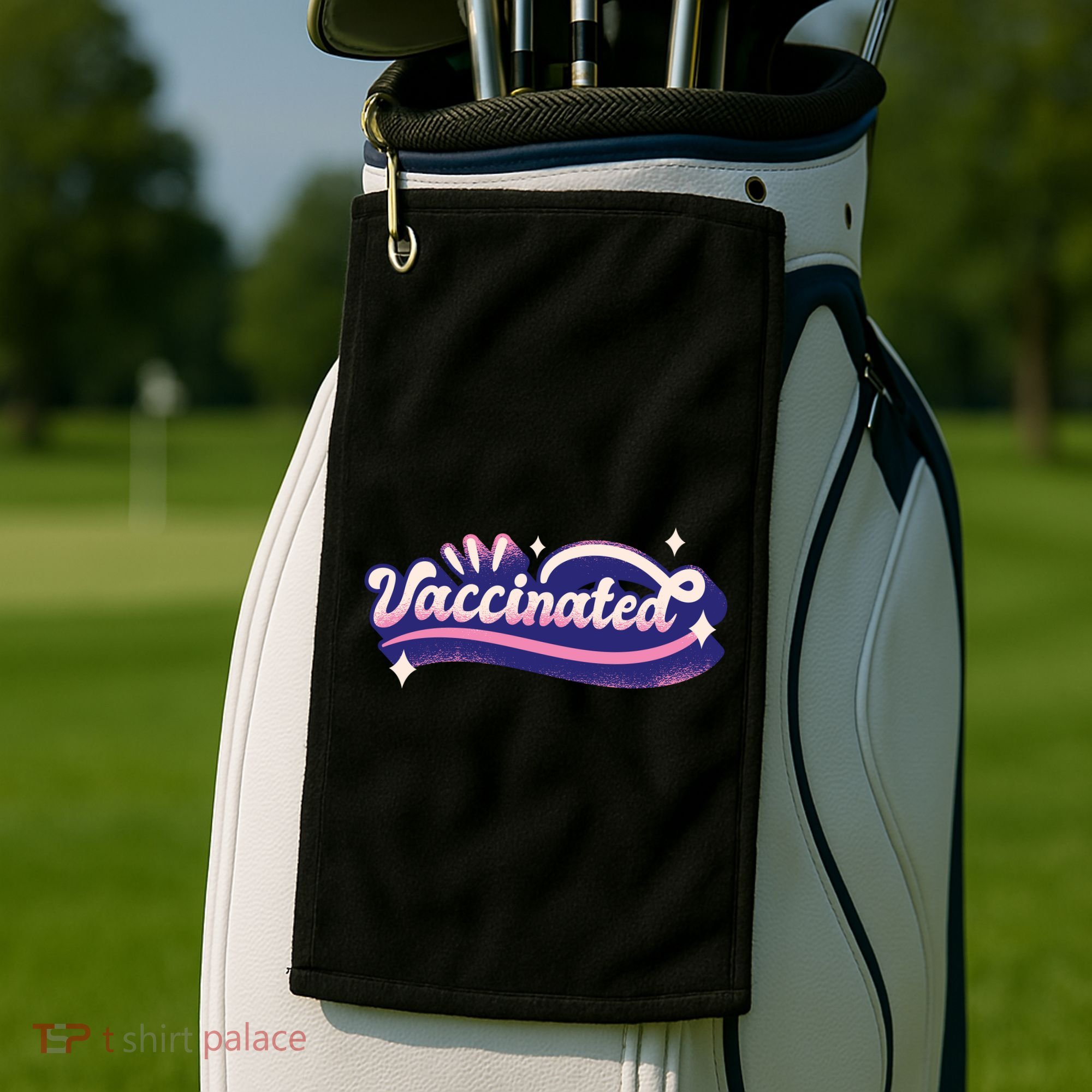 Vaccinated Sparkle Golf Towel