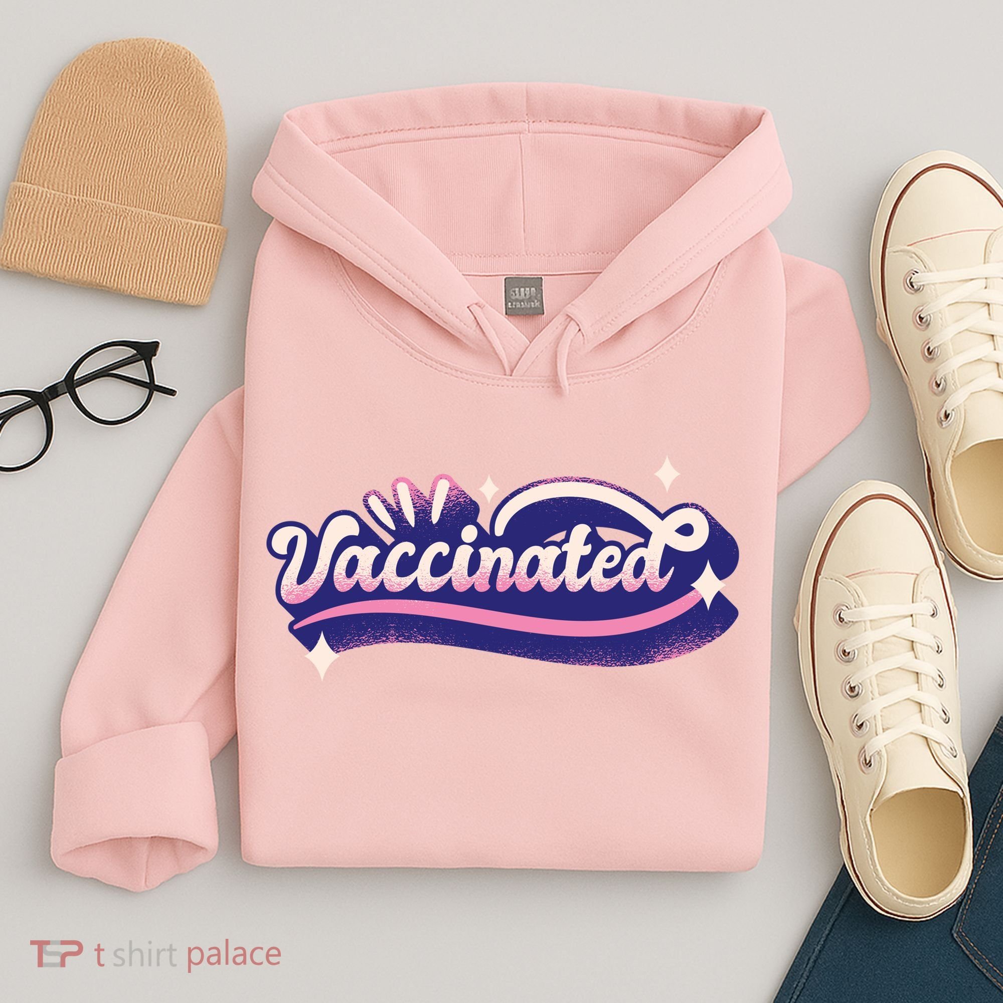 Vaccinated Sparkle Hoodie