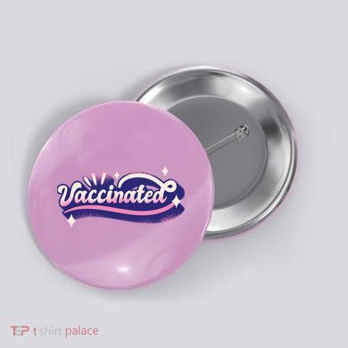 Vaccinated Sparkle Button