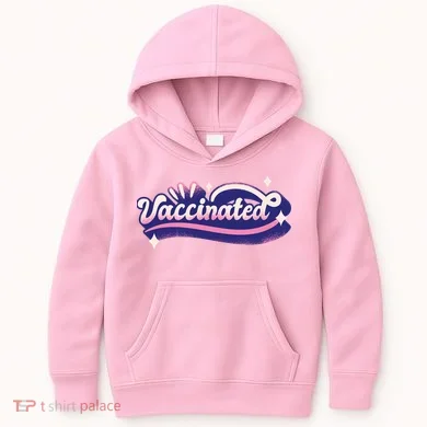 Vaccinated Sparkle Kids Hoodie