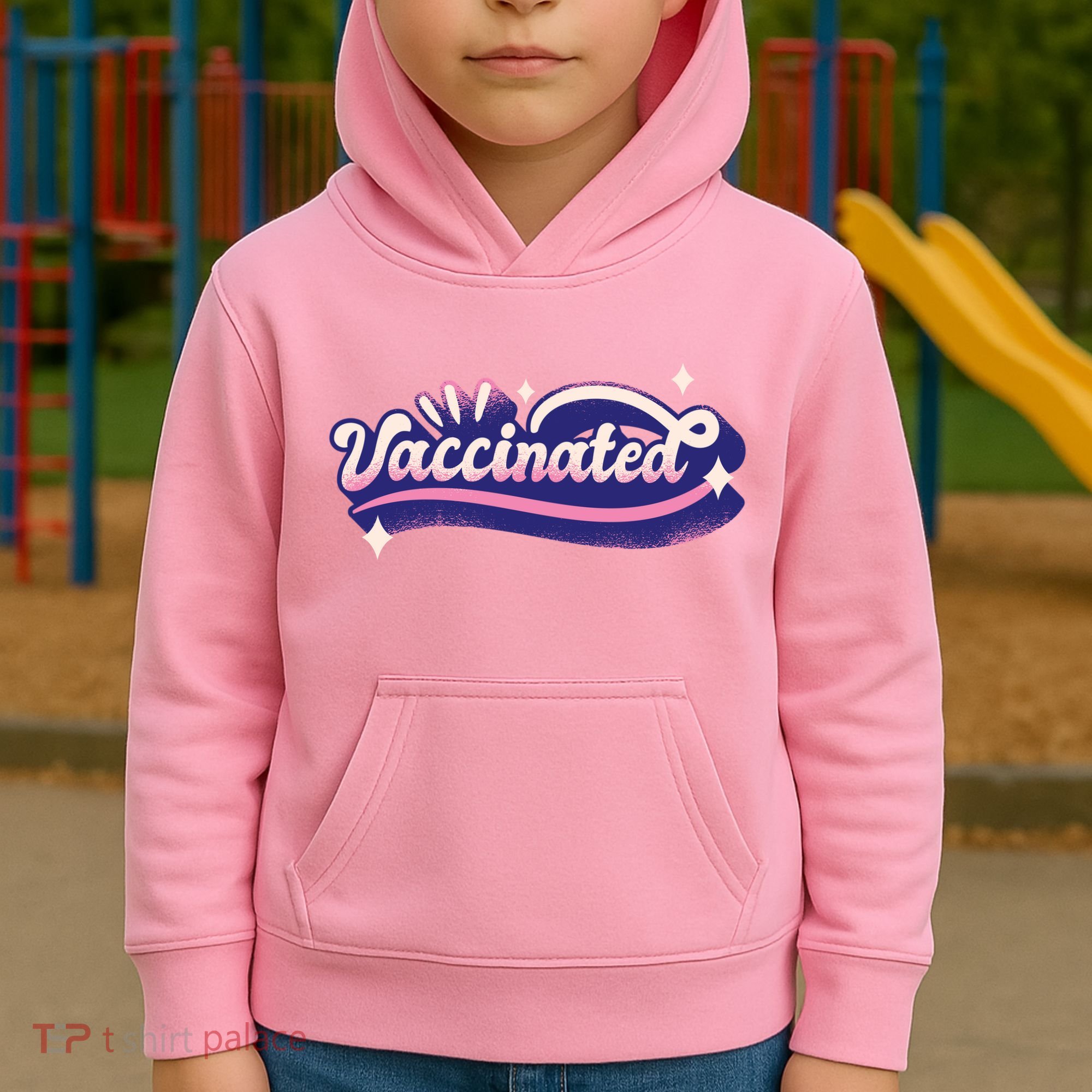 Vaccinated Sparkle Kids Hoodie