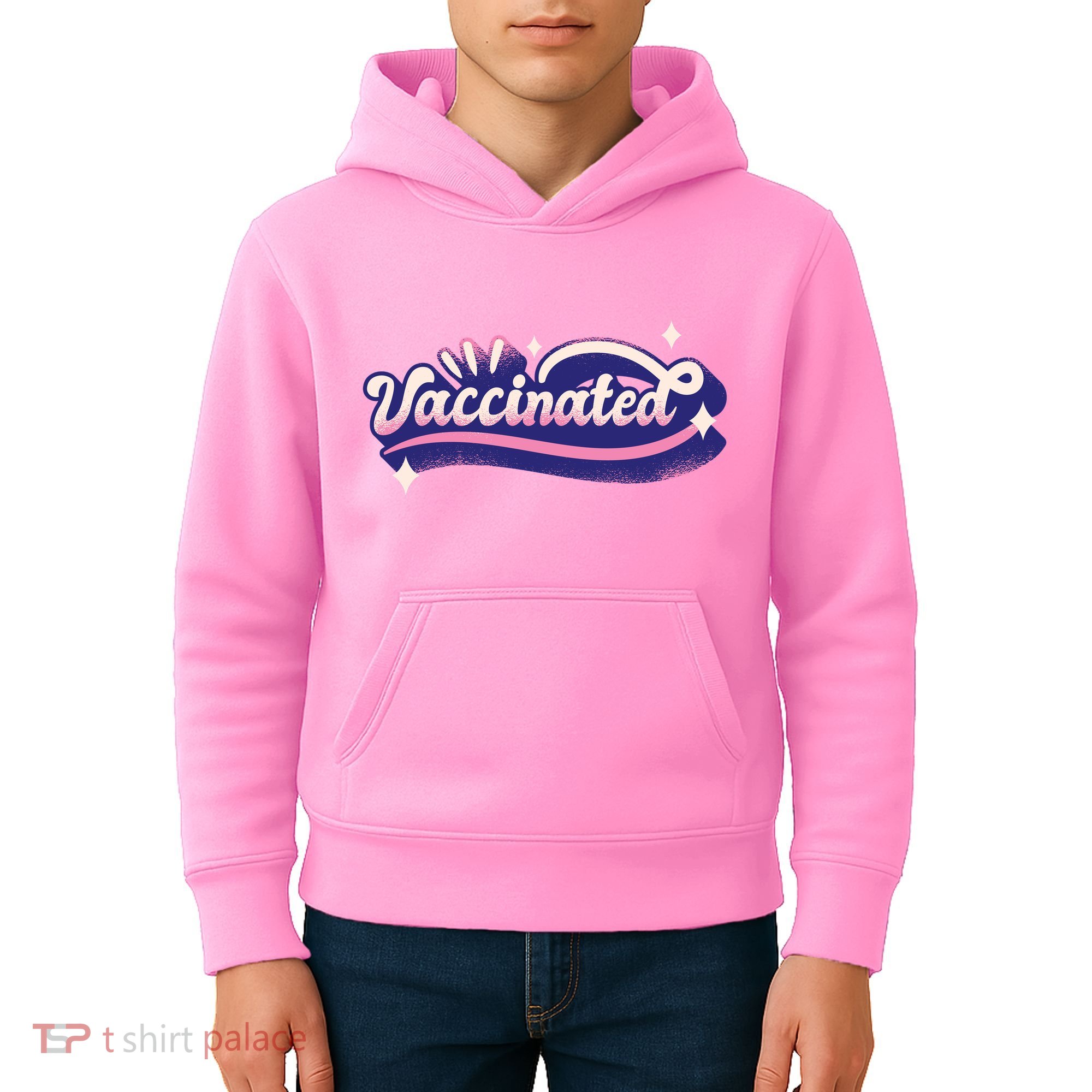 Vaccinated Sparkle Kids Hoodie