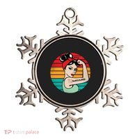 Vaccinated Strong Woman Retro Ornament thumb 0