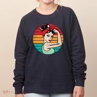 Vaccinated Strong Woman Retro Women's Sweatshirt thumb 0