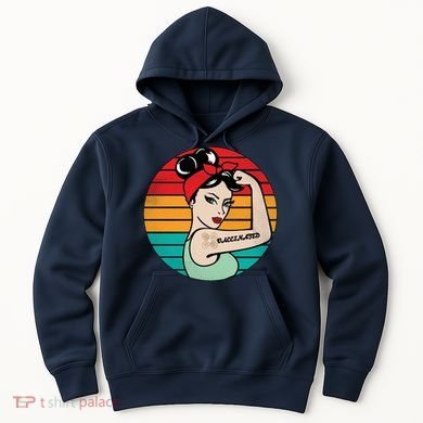Vaccinated Strong Woman Retro Hoodie