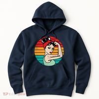 Vaccinated Strong Woman Retro Hoodie thumb 0