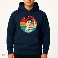 Vaccinated Strong Woman Retro Hoodie thumb 2