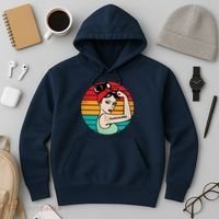 Vaccinated Strong Woman Retro Hoodie thumb 3
