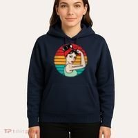 Vaccinated Strong Woman Retro Hoodie thumb 5