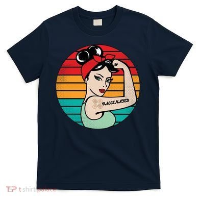 Vaccinated Strong Woman Retro T-Shirt