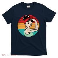 Vaccinated Strong Woman Retro T-Shirt thumb 0