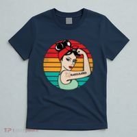Vaccinated Strong Woman Retro T-Shirt thumb 5