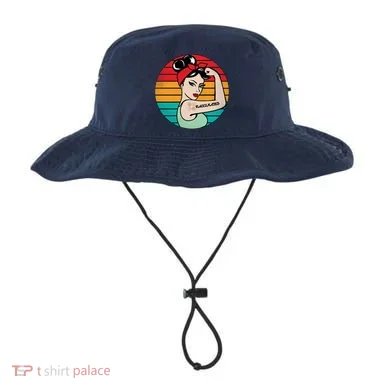 Vaccinated Strong Woman Retro Bucket Hat