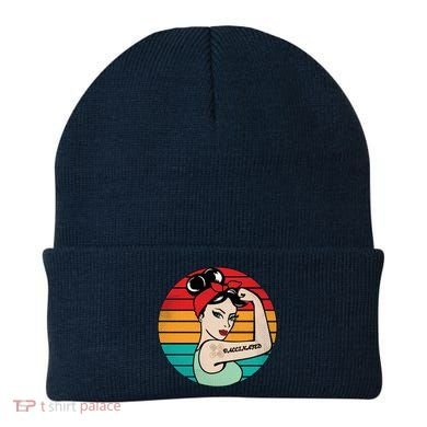 Vaccinated Strong Woman Retro Beanie