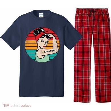 Vaccinated Strong Woman Retro Pajama Set