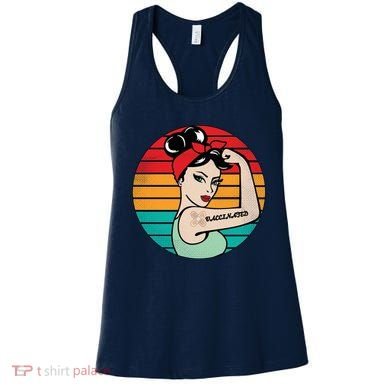Vaccinated Strong Woman Retro Women's Tank Top