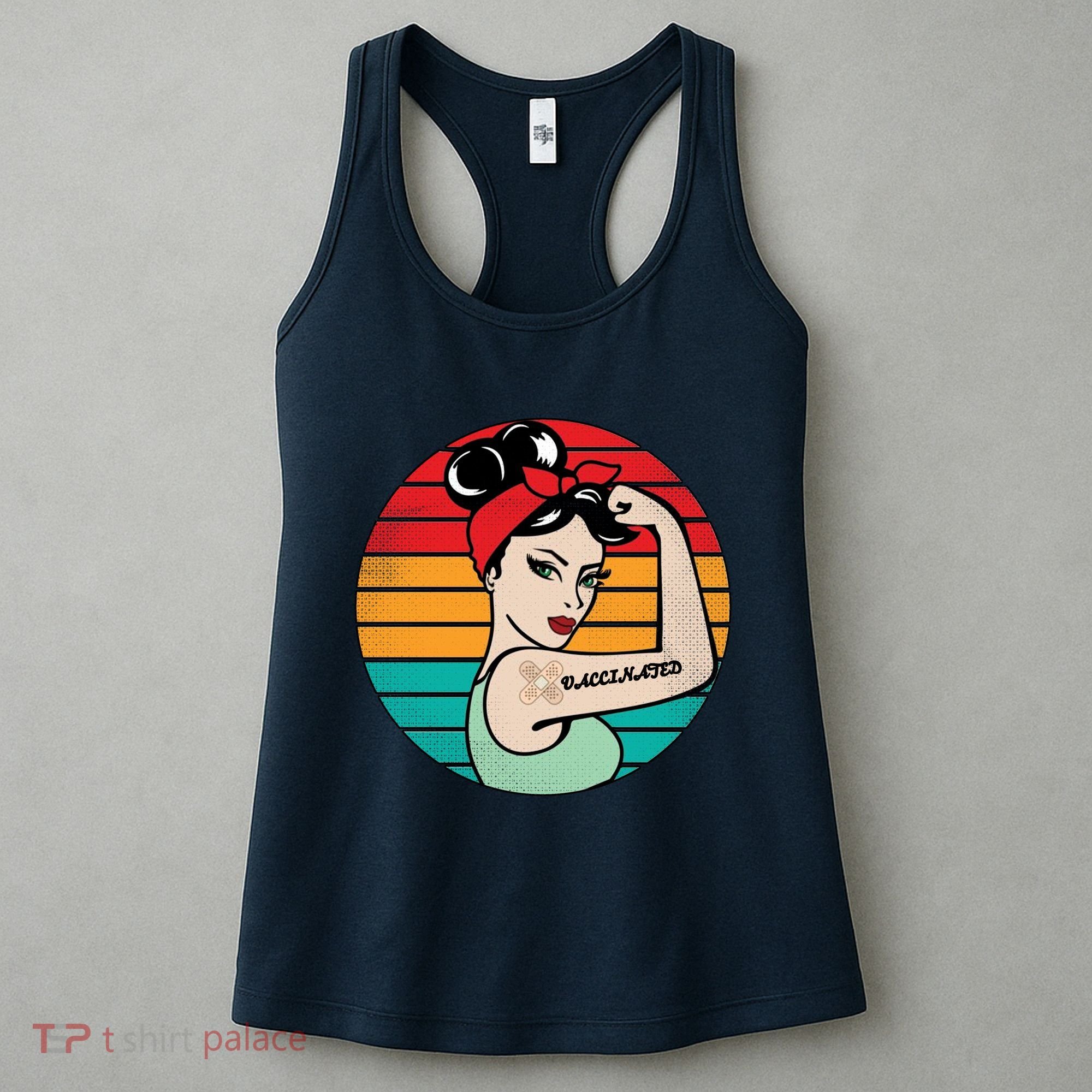 Vaccinated Strong Woman Retro Women's Tank Top