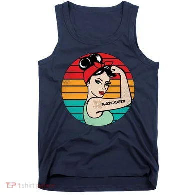 Vaccinated Strong Woman Retro Tank Top