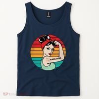 Vaccinated Strong Woman Retro Tank Top thumb 2