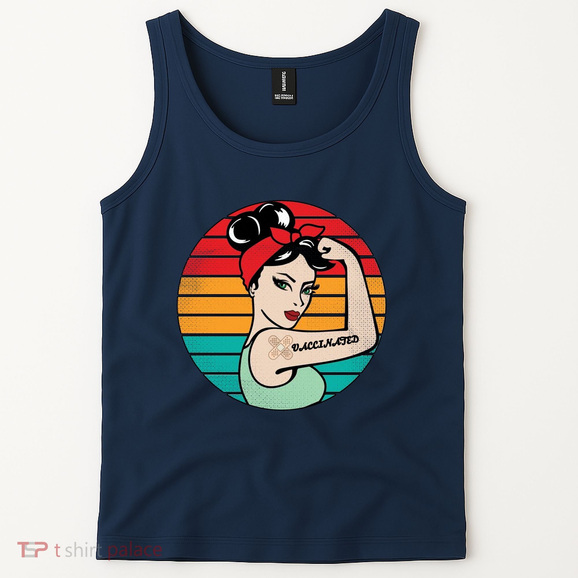 Vaccinated Strong Woman Retro Tank Top
