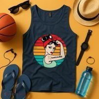 Vaccinated Strong Woman Retro Tank Top thumb 4
