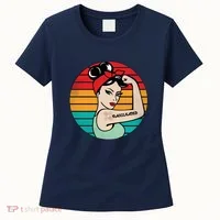 Vaccinated Strong Woman Retro Women's T-Shirt thumb 0