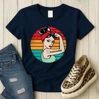 Vaccinated Strong Woman Retro Women's T-Shirt thumb 3