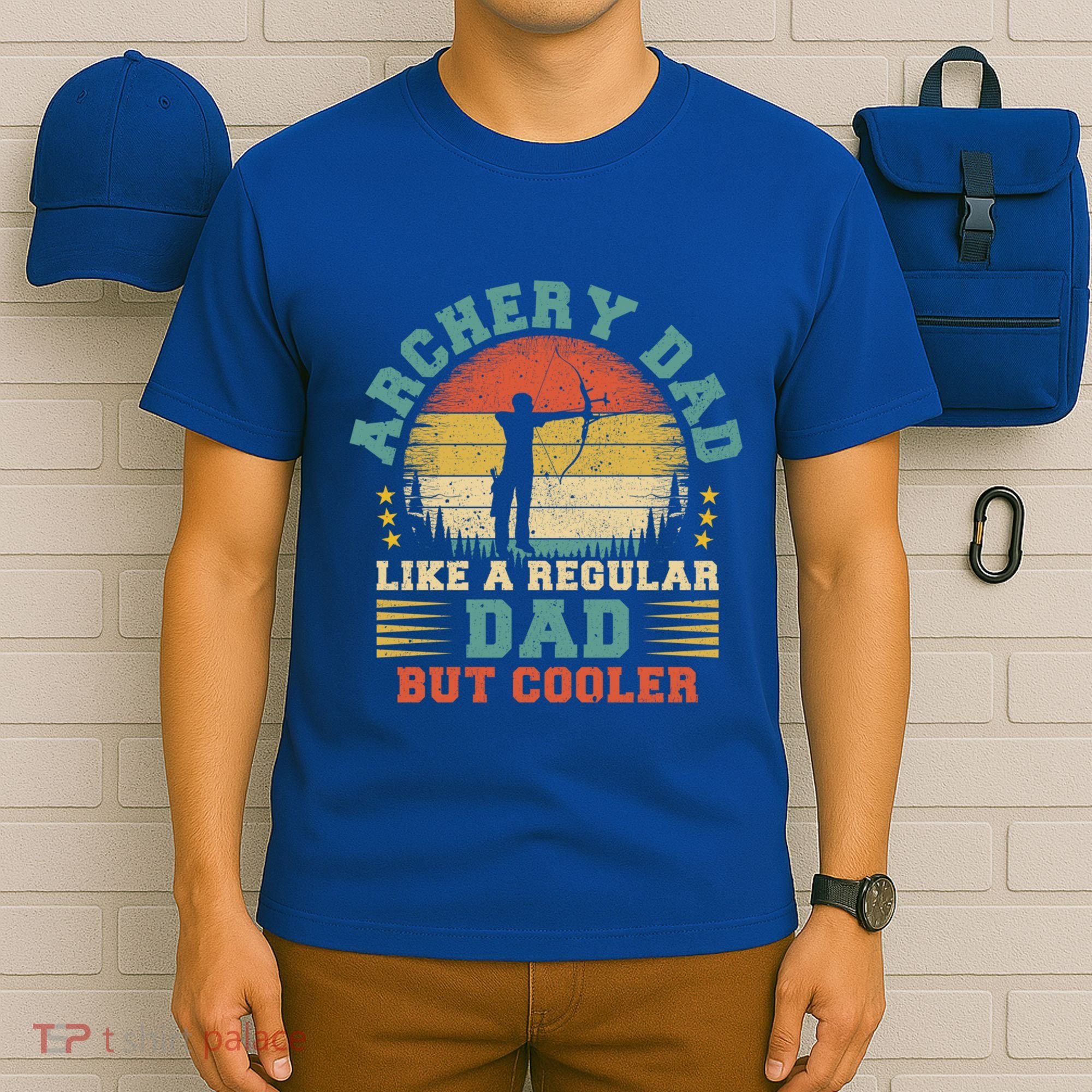 Vintage Archery Dad Like A Regular Dad Archery Father's Day Cute Gift T-Shirt