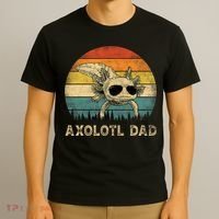 Vintage Axolotl Dad Axolotl Lovers Daddy Father's Day T-Shirt thumb 3