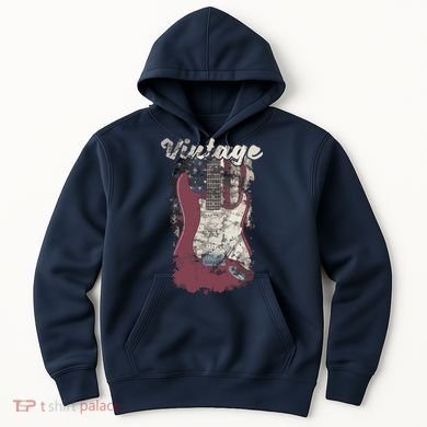 Vintage American Flag Guitar Player Guitarist Gift Hoodie