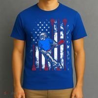 Vintage American Flag Lacrosse USA  T-Shirt thumb 3