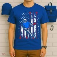 Vintage American Flag Lacrosse USA  T-Shirt thumb 6