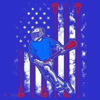 Vintage American Flag Lacrosse USA  T-Shirt thumb 7