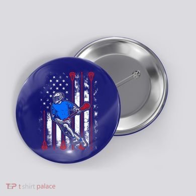 Vintage American Flag Lacrosse USA  Button