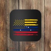 Venezuelan American Flag Venezuelan Roots Funny Coaster thumb 0