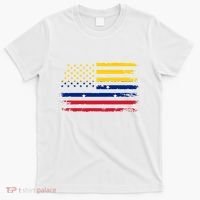 Venezuelan American Flag Venezuelan Roots Funny T-Shirt thumb 0