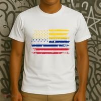 Venezuelan American Flag Venezuelan Roots Funny T-Shirt thumb 3