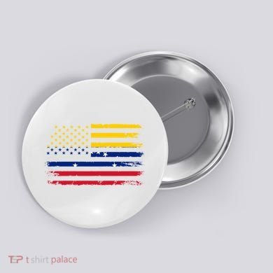 Venezuelan American Flag Venezuelan Roots Funny Button