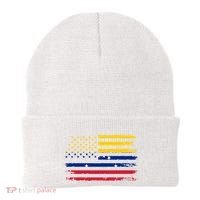 Venezuelan American Flag Venezuelan Roots Funny Beanie thumb 0